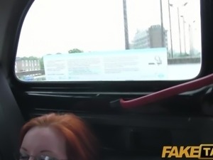 FakeTaxi - Elegant ginger women fucks driver