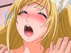 Big boobed anime blonde gets cunt fucked