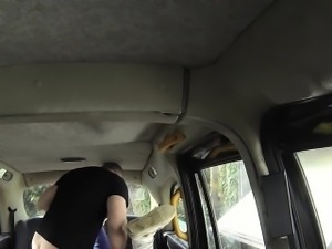 Busty American anal banged in London cab