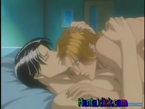 Handsome hentai gay couple hardcore anal sex