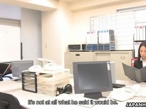 Asian office worker getting fucked and thrashed