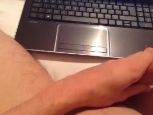 Young student stroking thick cock and edging to porn