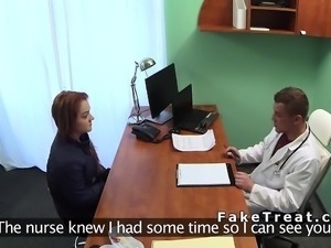 Doctor cums on patients ass from behind