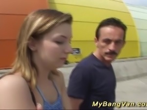 shy teen picked up for bangvan orgy