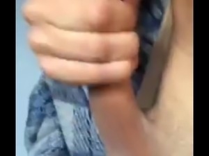 Teen busts a nut all over himself