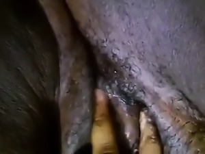 Great closeup of a chubby black woman's cunt getting all we
