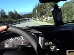 Jessica Rex hitchhikes and fucked hard by pervert stranger