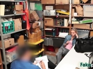 Slutty blonde teen fucked on the job interview