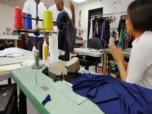 Sexy Asian Tailor Sucks Gigantic Black Cock Before Getting Fucked