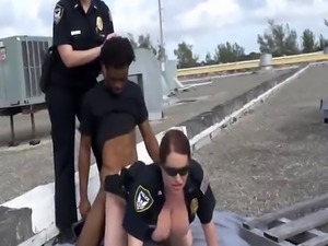 Cops Maggie and Joslyn abusing black guy outdoors