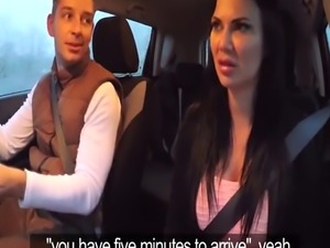 Driving exam ends up in double creampie for both hot chicks