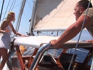 Cutie Katy Sweet having her pussy destroyed from fucking on a yacht