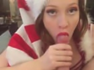 Blowjobassistant info  Awesome teen giving a very merry xmas blowjob presen
