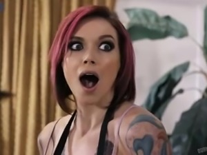 Weird looking MILF with lots of tattoos Anna Bell Peaks gets fucked from behind