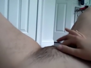 Hairy masturbating pov