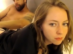 Buxom brunette teen gets banged by her boyfriend on webcam