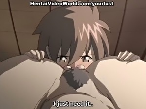 Nasty hentai clip with busty horny MILF and shy kinky guy