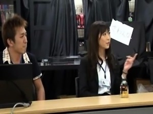Sexy slender Japanese milf knows her way around a meat stick