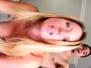 Amazing blonde MILF with great tits fucked