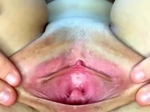 Cute amateur webcam girl masturbating close up to the camera