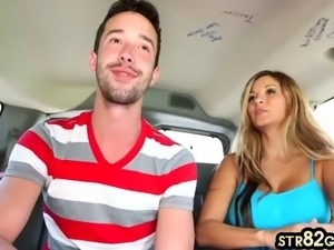 Str8 pickup tricked into fucking gay in van after blindfolded blowjob