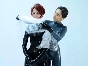 Girl in rubber - bagged - Breath play