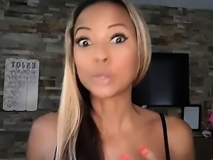 Blonde babe Lucy plays with big boobs and sweet pussy