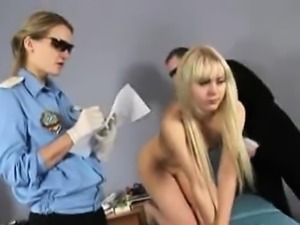 Hot little blonde gets strip searched by her doctor