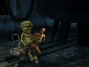 3D alien babe getting fucked hard by a horny goblin