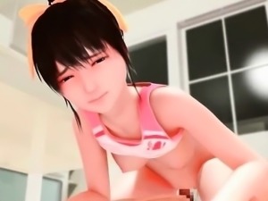 Cute hentai anime gets pussy banged in kitchen