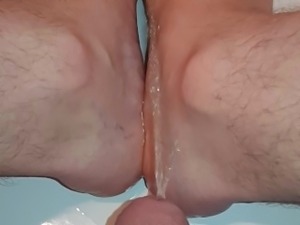 pissing on my feet as requested