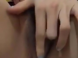 Asian Girl Fingers Hairy Pussy