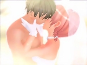 Hot 3D anime bride gets facialized