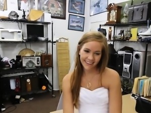 Cutie pawns her wedding gown and screwed by pawn dude