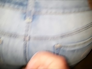 Cumshot on Milf&#039;s American Eagle jeans