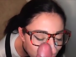 Awesome Blowjob From A Babe Wearing Glasses