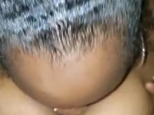 Chubby ebony with big tits gives titjob and gets facialized