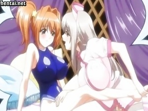Hot anime babes playing with dildos