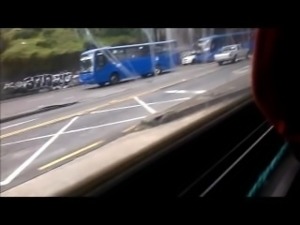 Jerking off in a public bus