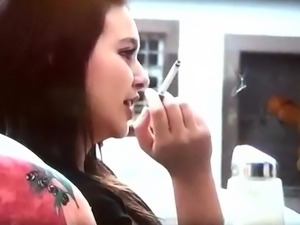 Smoking Sexy Smoker Blows Smoke On Cock Until It Cums