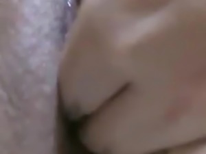 Girlfriend masturbating with fingers and cums