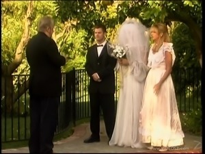 Cheating bride gets her twat mercilessly fucked by the best man