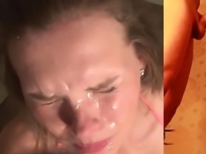 German girl with braces gets face fucked
