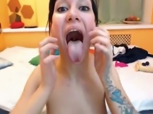 This pleasure seeking cam slut has got a long tongue and she is so nasty