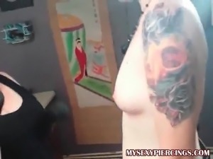 My Sexy Piercings Tattooed and pierced alt babe nipple pierc