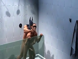 3D Robin gets fucked hard anally in the shower by Batman