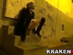 Strange video of a outdoor public bdsm casting in Krakenhot
