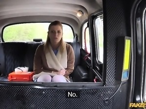 Blonde nurse Crissy fucked in the taxi