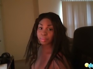 When she sees the bulge in her lover's pants Tatiyana Fox turns into a slut