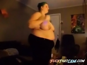 Fat wife playing just dance